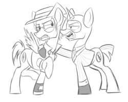 Size: 1000x800 | Tagged: safe, artist:tina-chan, monochrome, ponified, sniper, sniper (tf2), spy, spy (tf2), team fortress 2