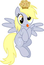 Size: 6377x9430 | Tagged: safe, artist:drawponies, artist:xxphantomxxx, derpy hooves, pegasus, pony, g4, :p, absurd resolution, female, mare, muffin, simple background, solo, svg, tongue out, transparent background, vector