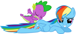 Size: 1201x535 | Tagged: artist needed, safe, edit, rainbow dash, spike, dragon, pegasus, pony, g4, butt kiss, female, flank, from behind, kissing, male, mare, ship:rainbowspike, shipping, straight