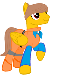 Size: 516x678 | Tagged: safe, artist:jackeoneblack, artist:maddiedoesmc, pony, base used, emmet brickowski, lego, ponified, solo, the lego movie