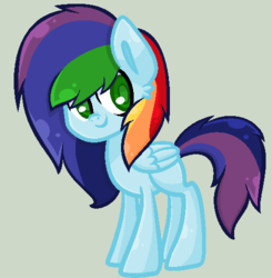 Size: 490x501 | Tagged: dead source, safe, artist:popupo4, oc, oc only, pegasus, pony, blank flank, female, mare, offspring, parent:rainbow dash, parent:soarin', parents:soarindash, simple background, solo