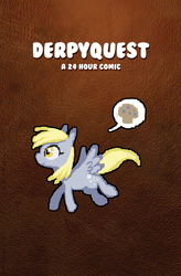Size: 656x1000 | Tagged: safe, artist:mittymandi, derpy hooves, pegasus, pony, comic:derpyquest, g4, 24-hour comic day, comic, cover, female, mare, solo