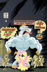 Size: 755x1147 | Tagged: safe, artist:tony fleecs, idw, bulk biceps, fluttershy, rarity, spitfire, friendship is magic #22, g4, my little pony: friendship is magic (idw), official, spoiler:comic, comic cover, cover, idw advertisement, the incredible hulk