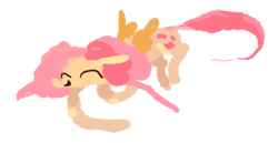 Size: 1200x621 | Tagged: safe, artist:cutebrows, fluttershy, pegasus, pony, g4, eyes closed, female, flying, mare, simple background, smiling, solo, white background, wings