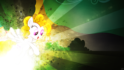 Size: 1920x1080 | Tagged: safe, artist:amoagtasaloquendo, artist:emedina13, edit, surprise, pegasus, pony, g1, g4, female, g1 to g4, generation leap, lens flare, mare, remake, solo, vector, wallpaper, wallpaper edit