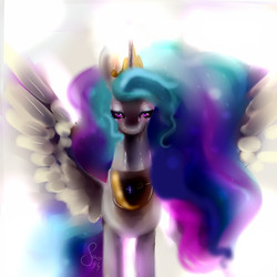 Size: 2000x2000 | Tagged: safe, artist:saoiirse, princess celestia, g4, elements of power, female, high res, solo