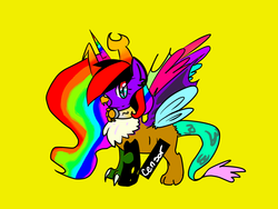 Size: 1600x1200 | Tagged: safe, artist:animepony618, oc, oc only, oc:queen allia, hybrid, donut steel, joke oc, solo