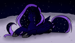 Size: 609x346 | Tagged: safe, artist:princess-hanners, princess luna, g4, crying, female, solo