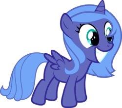 Size: 4382x3870 | Tagged: safe, artist:asdflove, princess luna, alicorn, pony, g4, absurd resolution, cute, female, filly, foal, lunabetes, s1 luna, simple background, solo, transparent background, vector, woona