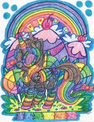 Size: 2480x3232 | Tagged: safe, artist:dolcisprinkles, oc, oc only, oc:neonomaly, alicorn, pony, alicorn oc, high res, solo, traditional art