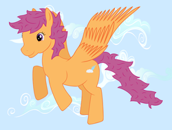 Size: 800x600 | Tagged: safe, artist:silberhase, scootaloo, g1, g4, female, flying, g4 to g1, generation leap, older, scootaloo can fly, solo