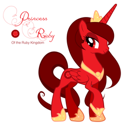 Size: 4000x4022 | Tagged: safe, artist:pantera000, artist:rainseed, oc, oc only, oc:princess ruby, alicorn, pony, alicorn oc, base used, concave belly, gift art, recolor, slender, solo, thin