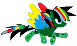 Size: 597x361 | Tagged: safe, artist:j-j-bases, artist:stardash123, oc, oc only, oc:stardash, base used, rainbow power, rainbow power-ified, simple background, solo, white background