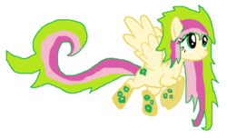 Size: 751x456 | Tagged: safe, artist:j-j-bases, artist:stardash123, oc, oc only, oc:blooming, base used, rainbow power, rainbow power-ified, simple background, solo, white background