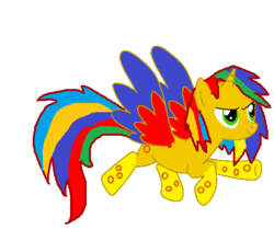 Size: 570x501 | Tagged: safe, artist:stardash123, oc, oc only, oc:kaiser, alicorn, pony, alicorn oc, base used, rainbow power, rainbow power-ified, simple background, solo, white background