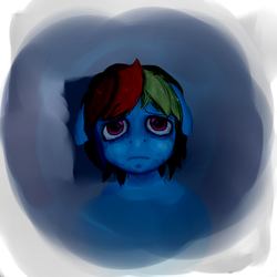 Size: 1024x1024 | Tagged: dead source, safe, artist:genocide24, rainbow dash, g4, female, sad, solo