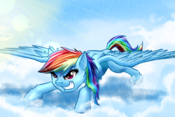 Size: 3000x2000 | Tagged: safe, artist:mykegreywolf, rainbow dash, g4, action pose, female, high res, solo, spread wings