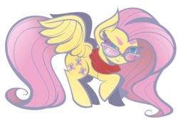 Size: 1280x862 | Tagged: safe, artist:vivian reed, fluttershy, g4, clothes, female, scarf, solo, sunglasses