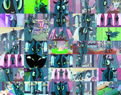 Size: 1024x807 | Tagged: safe, screencap, queen chrysalis, changeling, changeling queen, g4, collage, female