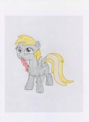 Size: 2550x3501 | Tagged: safe, artist:j4m35c, chirpy hooves, g4, drawing, high res, quill, solo, traditional art
