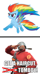 Size: 938x1704 | Tagged: safe, rainbow dash, g4, image macro, meme, rainbow power, soldier, soldier (tf2), team fortress 2