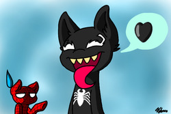 Size: 600x400 | Tagged: safe, crossover, cute, male, ponified, spider-man, venom