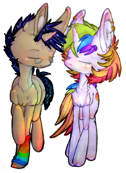 Size: 338x464 | Tagged: safe, artist:the-blackeye, oc, oc only, oc:spectrum blast, oc:star gazer, pony, unicorn, clothes, couple, cute, female, love, male, present, rainbow, rainbow socks, socks, straight, striped socks