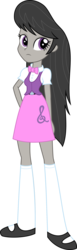 Size: 928x3000 | Tagged: dead source, safe, artist:katequantum, octavia melody, equestria girls, g4, my little pony equestria girls: rainbow rocks, background human, bowtie, clothes, female, long hair, simple background, skirt, solo, transparent background, vector