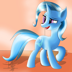 Size: 2000x2000 | Tagged: safe, artist:mrbrunoh1, trixie, pony, unicorn, g4, female, high res, raised hoof, solo