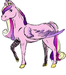 Size: 1632x1840 | Tagged: safe, artist:lisa400, princess cadance, g4, colored sketch, female, raised hoof, realistic, sketch, solo