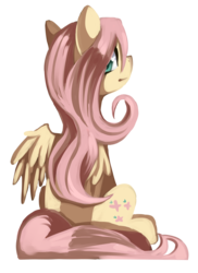 Size: 1647x2264 | Tagged: safe, artist:facerenon, fluttershy, g4, female, looking back, solo