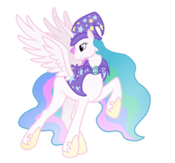 Size: 900x837 | Tagged: safe, artist:alipes, artist:graythunder123, princess celestia, pony, g4, accessory swap, female, mare, simple background, solo, the great and powerful, transparent background, vector