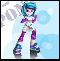 Size: 979x1000 | Tagged: safe, artist:aschenstern, dj pon-3, vinyl scratch, equestria girls, g4, female, solo