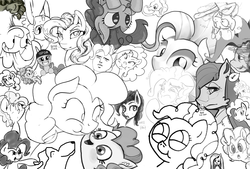 Size: 2522x1704 | Tagged: artist needed, safe, artist:aaron amethyst, artist:cpt. chunk, artist:datponypl, artist:failure, artist:i am nude, artist:infinitus, artist:justanotherponyfag, artist:king-kakapo, artist:krucification, artist:longinius, artist:mcponyponypony, artist:opticspectrum, artist:php52, artist:rainbow-dosh, artist:revertigo, artist:silence, artist:silver1kunai, artist:vicmanone, pinkie pie, earth pony, pony, g4, /mlp/, collaboration, grayscale, meme, monochrome, yaranaika