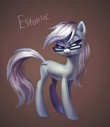 Size: 886x1024 | Tagged: safe, artist:holivi, earth pony, pony, g4, estonia, female, glasses, mare, nation ponies, ponified, solo
