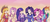 Size: 1980x864 | Tagged: safe, artist:avestyaz, applejack, fluttershy, pinkie pie, rainbow dash, rarity, twilight sparkle, human, g4, humanized, mane six