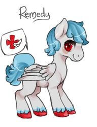 Size: 436x570 | Tagged: safe, artist:paper-cities, oc, oc only, oc:remedy, pegasus, pony, solo