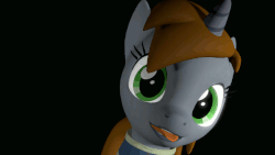 Size: 640x360 | Tagged: safe, artist:maetrome, oc, oc only, oc:littlepip, pony, unicorn, fallout equestria, 3d, animated, black background, clothes, cute, fanfic, fanfic art, female, gif, horn, jumpsuit, mare, pipabetes, silly, silly pony, simple background, solo, source filmmaker, tongue out, vault suit