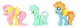 Size: 1327x493 | Tagged: safe, fluttershy, lyra heartstrings, spitfire, g4, female, figure, funko, hot topic, irl, photo, toy