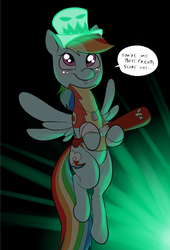 Size: 633x932 | Tagged: safe, artist:metal-kitty, rainbow dash, pegasus, pony, g4, baseball bat, crossover, female, hat, haunted hat, mare, rainbow scout, scout (tf2), scream fortress, solo, team fortress 2