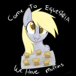 Size: 1000x1000 | Tagged: safe, artist:cupcaken, derpy hooves, pegasus, pony, g4, female, mare, muffin, solo