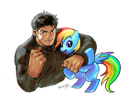 Size: 1280x995 | Tagged: safe, artist:kandoken, rainbow dash, human, g4