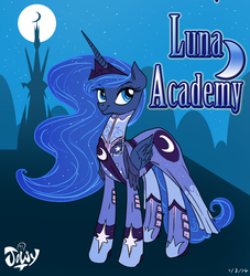 Size: 2480x2731 | Tagged: safe, artist:jowyb, princess luna, g4, clothes, dress, female, high res, luna academy, solo