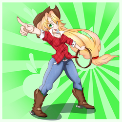 Size: 3000x3000 | Tagged: safe, artist:vicse, applejack, human, g4, female, high res, humanized, lasso, solo