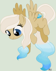 Size: 336x425 | Tagged: safe, artist:princess-madeleine, oc, oc only, oc:bluebell breeze, pegasus, pony, flying, ms paint, smiling, solo