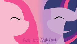 Size: 900x520 | Tagged: safe, artist:thecat101, pinkie pie, twilight sparkle, g4, pinkamena diane pie