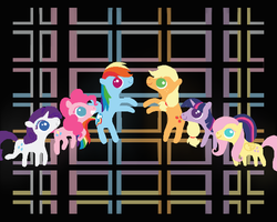 Size: 575x460 | Tagged: safe, artist:thecat101, applejack, fluttershy, pinkie pie, rainbow dash, rarity, twilight sparkle, g4, mane six