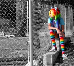 Size: 1933x1737 | Tagged: safe, artist:thecat101, rainbow dash, human, g4, clothes, cosplay, irl, irl human, photo, rainbow socks, socks, striped socks