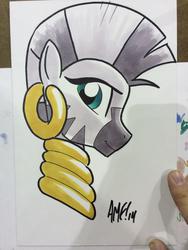 Size: 768x1024 | Tagged: safe, artist:tony fleecs, zecora, zebra, g4, female, solo, traditional art