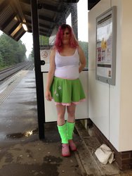 Size: 1024x1365 | Tagged: safe, artist:princess-amy, fluttershy, human, equestria girls, g4, cosplay, female, irl, irl human, photo, train station